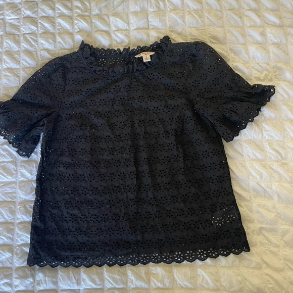 Brooks Brothers Tops - Brooks brothers black eyelet sheer blouse